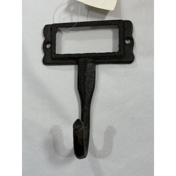 Cast Iron Name Slot Wall Hook Key Towel Coat Hanger Rustic Brown - Picture 2 of 4
